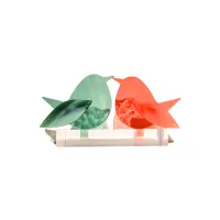 Frame voor 2 vogeltjes van glas – Oranje, Mint groen