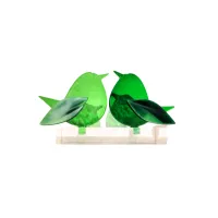 Frame voor 2 vogeltjes van glas – Diep groen, Midden groen