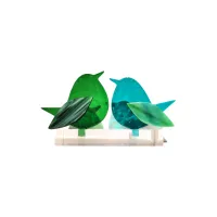Frame voor 2 vogeltjes van glas – Diep groen, Turquoise
