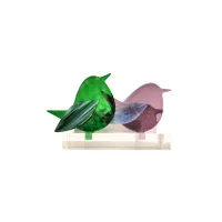 Frame voor 2 vogeltjes van glas – Mauve, Diep groen