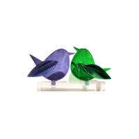 Frame voor 2 vogeltjes van glas – Paars, Diep groen