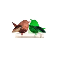 Frame voor 2 vogeltjes van glas – Bordeaux, Diep groen