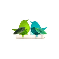Frame voor 2 vogeltjes van glas – Gras groen, Turquoise