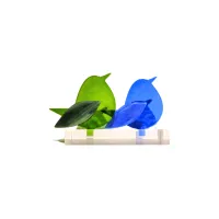 Frame voor 2 vogeltjes van glas – Gras groen, Hemels blauw