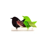 Frame voor 2 vogeltjes van glas – Donker bordeaux, Gras groen