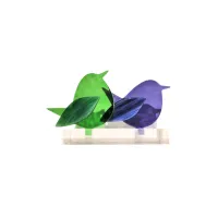 Frame voor 2 vogeltjes van glas – Paars, Midden groen
