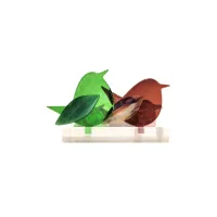 Frame voor 2 vogeltjes van glas – Bordeaux, Midden groen