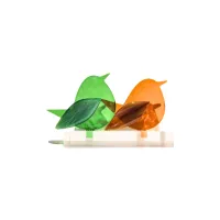 Frame voor 2 vogeltjes van glas – Zonnebloem geel, Midden groen