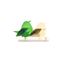 Frame voor 2 vogeltjes van glas – Beige , Midden groen