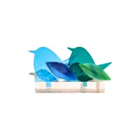 Frame voor 2 vogeltjes van glas – Turquoise, Aqua
