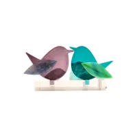 Frame voor 2 vogeltjes van glas – Mauve, Turquoise