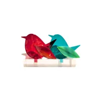 Frame voor 2 vogeltjes van glas – Rood, Turquoise