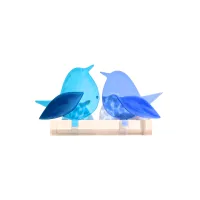 Frame voor 2 vogeltjes van glas – Licht blauw, Aqua