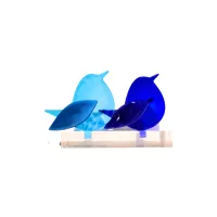 Frame voor 2 vogeltjes van glas – Kobalt blauw, Aqua