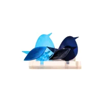 Frame voor 2 vogeltjes van glas – Donker blauw, Aqua