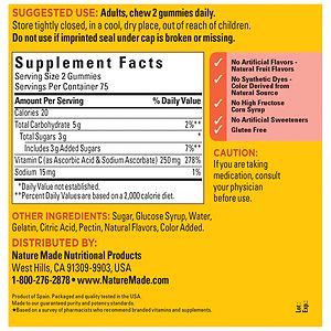 Nature Made Vitamin C Gummies 250 mg Tangerine, 150.0 ea – Image 2