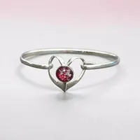 Sterling Silver Heart Tension Bangle  – Image 1