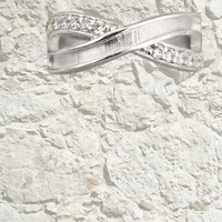 Double Band Cubic Zirconia Infinity Ring  – Image 1