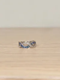 Double Band Cubic Zirconia Infinity Ring  – Image 1