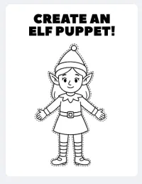 Printable Elf Puppet Craft for Kids – Christmas Elf Paper Puppets  – Image 2