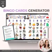 5x5 Bingo Cards Generator 0505 [Bulk Image Upload] PLR Spreadsheet – Image 1