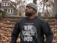 He Loved Us Sweatshirt || Black – Image 1