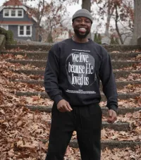 He Loved Us Sweatshirt || Black – Image 2