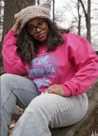He Loved Us Sweatshirt || Pink – Image 1