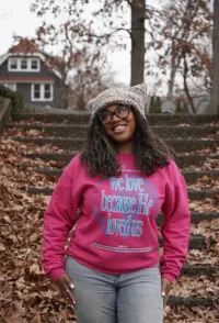 He Loved Us Sweatshirt || Pink – Image 2