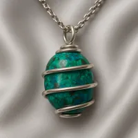 Chrysocolla Crystal Necklace – Image 2