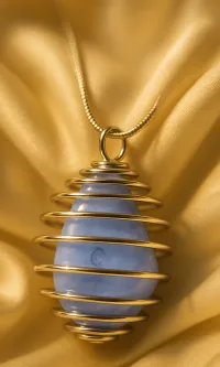 Blue Lace Agate Crystal Necklace – Image 2