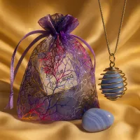 Blue Lace Agate Crystal Necklace – Image 4