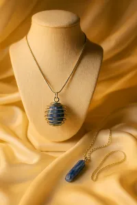 Blue Kyanite Crystal Necklace – Image 2