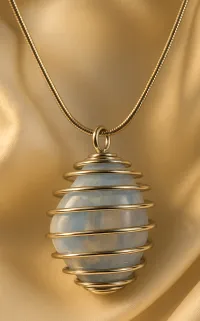 Blue Chalcedony Crystal Necklace – Image 2