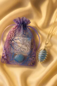 Blue Chalcedony Crystal Necklace – Image 4