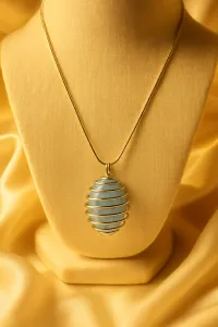 Blue Chalcedony Crystal Necklace – Image 3