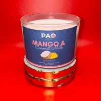 10 Oz Scented Candles Mango and Coconut Milk – Image 1