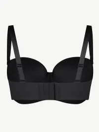 Strapless Non-Slip Underwire 1/2 Cup Bra.  – Black, 40E/F 