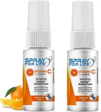 Spray For Life Vitamin C + Zinc Spray, 2 Pack All Natural Nanotechnology Sugar Free  – Image 1