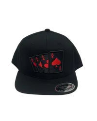 Black cap with red hearts – Image 1