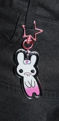 pill bunny acrylic keychain – Image 2