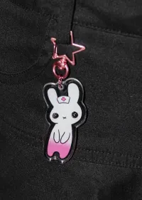 pill bunny acrylic keychain – Image 1