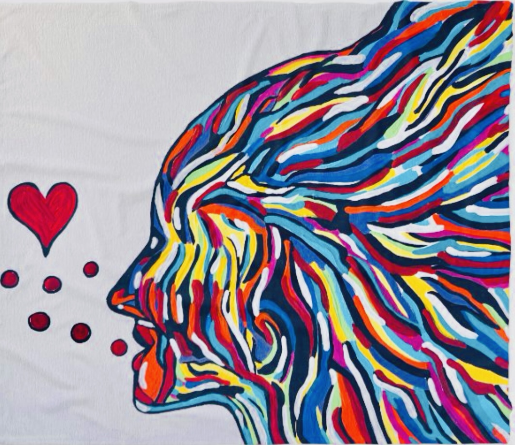 Blowing Kisses Fleece Throw Blanket – Image 1