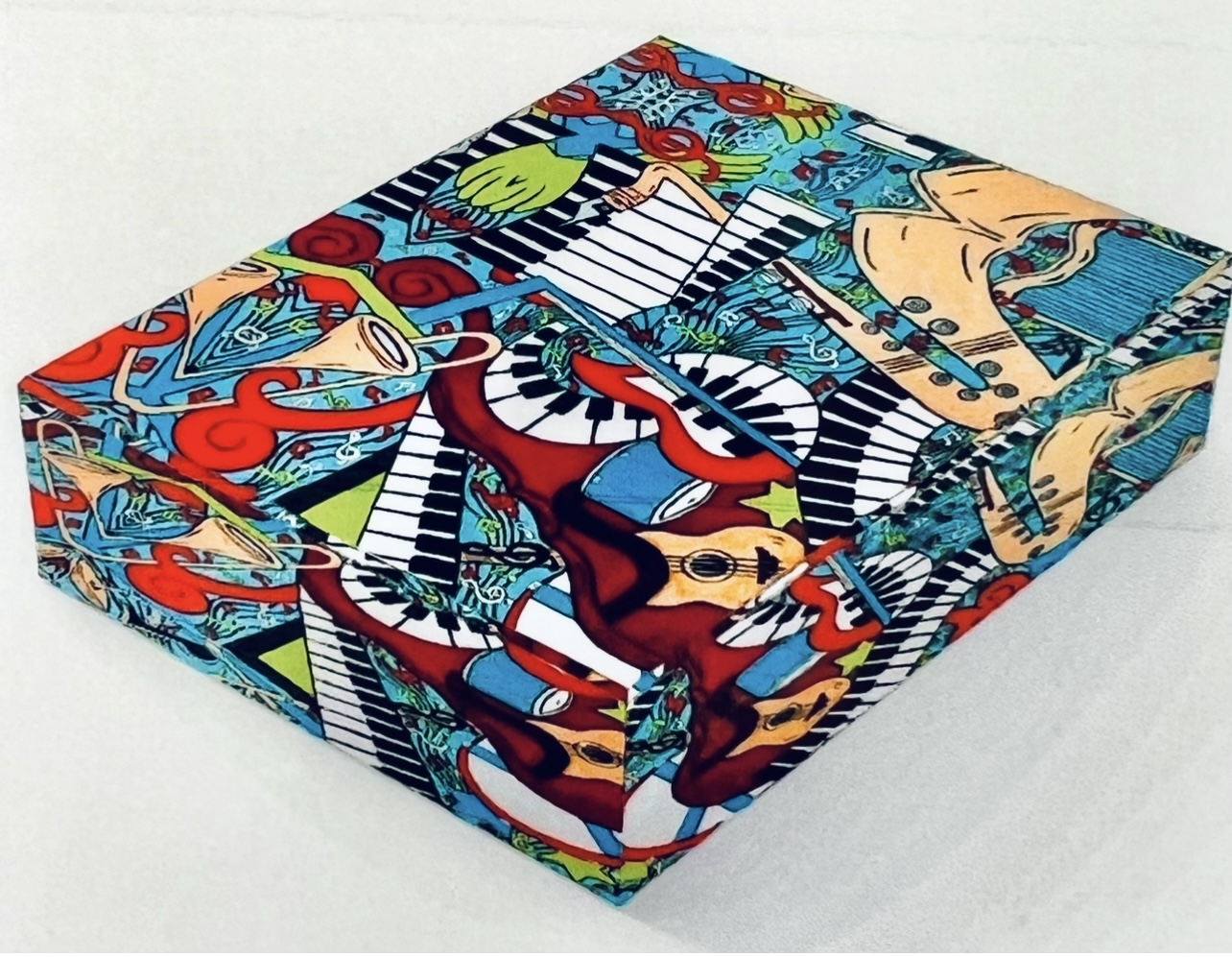 Music Montage Rectangle Glass Paperweight – Image 1