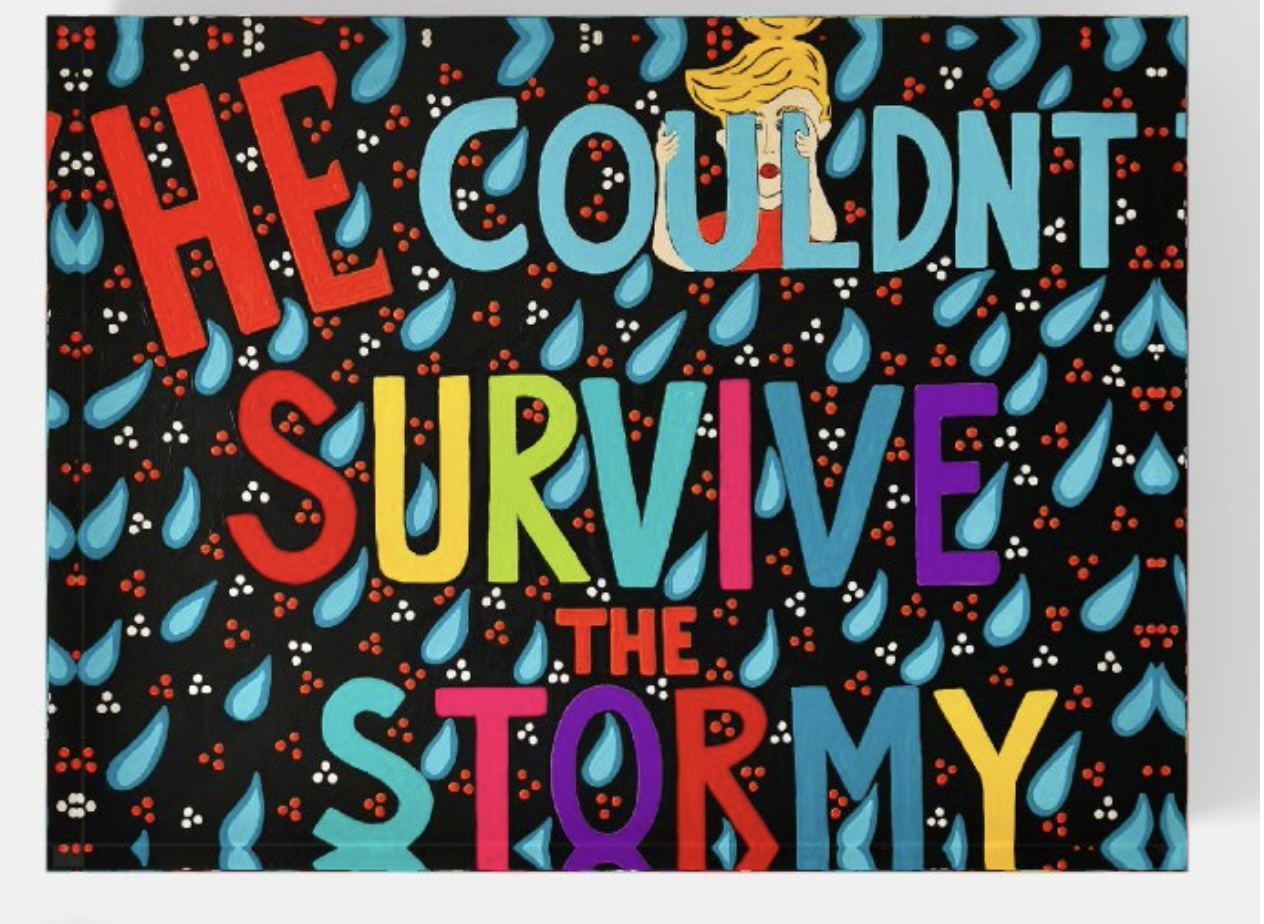 He Couldn’t Survive the STORMY Rectangle Glass Paperweight – Image 2