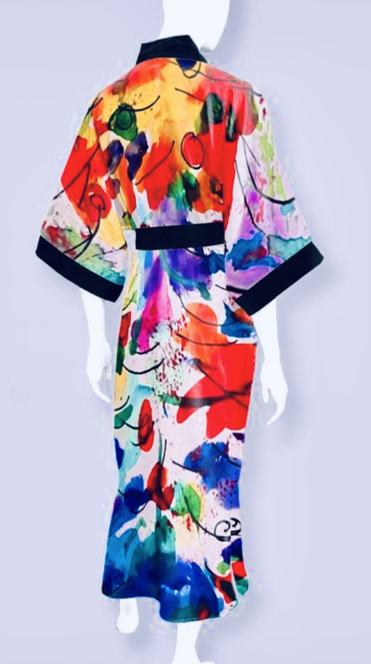 Holiday Long Satin Kimono Robe – Image 2