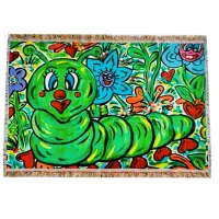 Callie the Caterpillar Woven Throw Blanket – Image 1