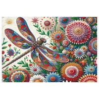 Premium Dining Placemat – Colorful Dragonfly
