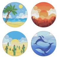 4 x Premium Diamond Painting Dining Mats – Beautiful Landscape 