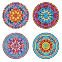 4 x Premium Diamond Painting Dining Mats – Beautiful Mandalas 